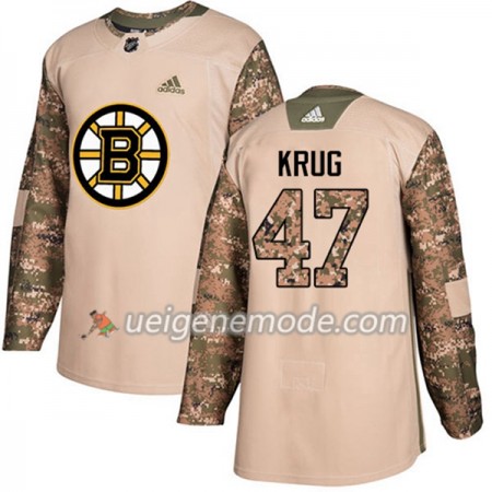 Herren Eishockey Boston Bruins Trikot Torey Krug 47 Adidas 2017-2018 Camo Veterans Day Practice Authentic